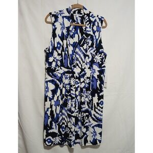 Chico's Abstract Print Dress Sleeveless Collared Stretch‎ Plus Size 3